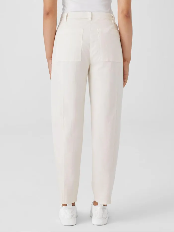 Women Eileen Fisher Pants Shorts and Jumpsuits Undyed Organic Cotton Denim Lantern Jean Undyed Natural
