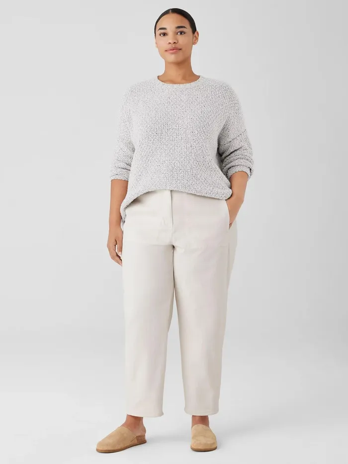 Women Eileen Fisher Pants Shorts and Jumpsuits Undyed Organic Cotton Denim Lantern Jean Undyed Natural