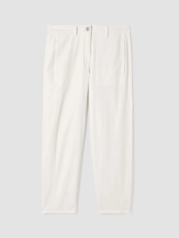 Women Eileen Fisher Pants Shorts and Jumpsuits Undyed Organic Cotton Denim Lantern Jean Undyed Natural