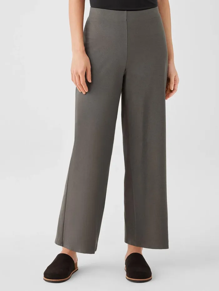 Women Eileen Fisher Petite Washable Stretch Crepe WideLeg Pant Black