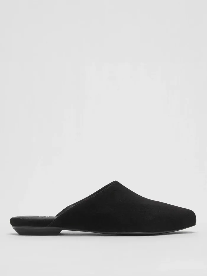 Women Eileen Fisher Shoes Blog Suede Mule Black