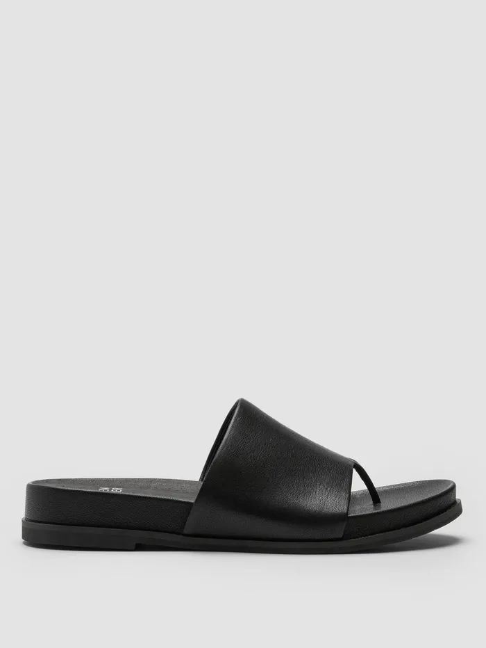 Women Eileen Fisher Shoes Duet Tumbled Leather Sandal Black