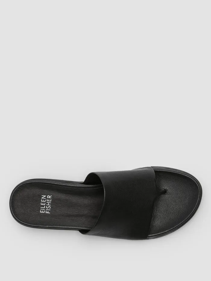 Women Eileen Fisher Shoes Duet Tumbled Leather Sandal Black