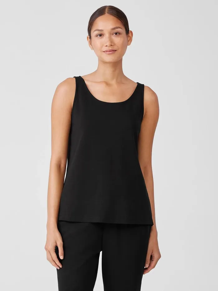 Women Eileen Fisher Sleepwear Organic Cotton Interlock Scoop Neck Sleep Tank Black Women Eileen Fisher Sleepwear Organic Cotton Interlock Scoop Neck Sleep Tank Black