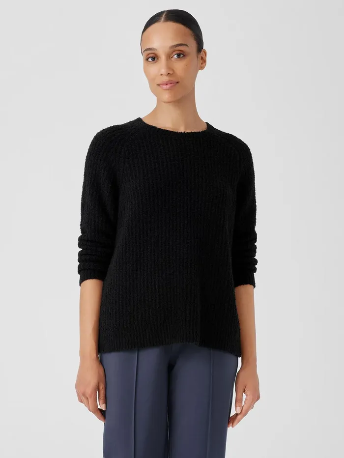 Women Eileen Fisher Sweaters and Cardigans Cotton Fluff Crew Neck Long Top Black Women Eileen Fisher Sweaters and Cardigans Cotton Fluff Crew Neck Long Top Black