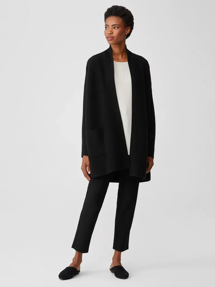 Women Eileen Fisher Sweaters and Cardigans Italian Cashmere Links Cardigan Black
