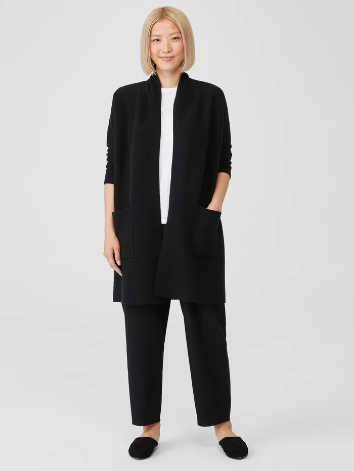 Women Eileen Fisher Sweaters and Cardigans Italian Cashmere Links Cardigan Black