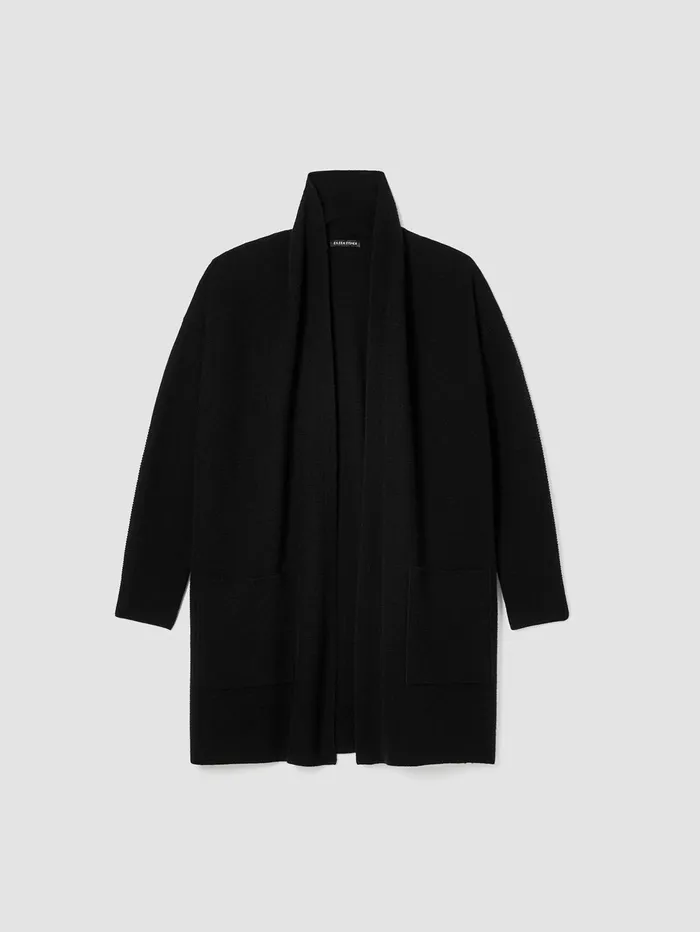 Women Eileen Fisher Sweaters and Cardigans Italian Cashmere Links Cardigan Black