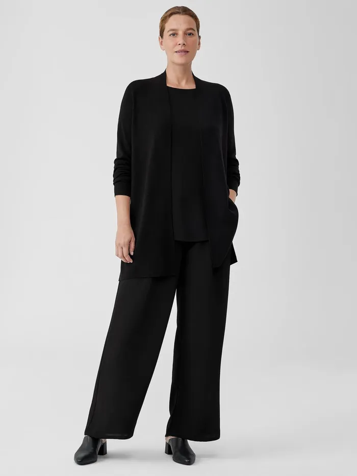 Women Eileen Fisher Sweaters and Cardigans Ultrafine Merino Long Cardigan Black