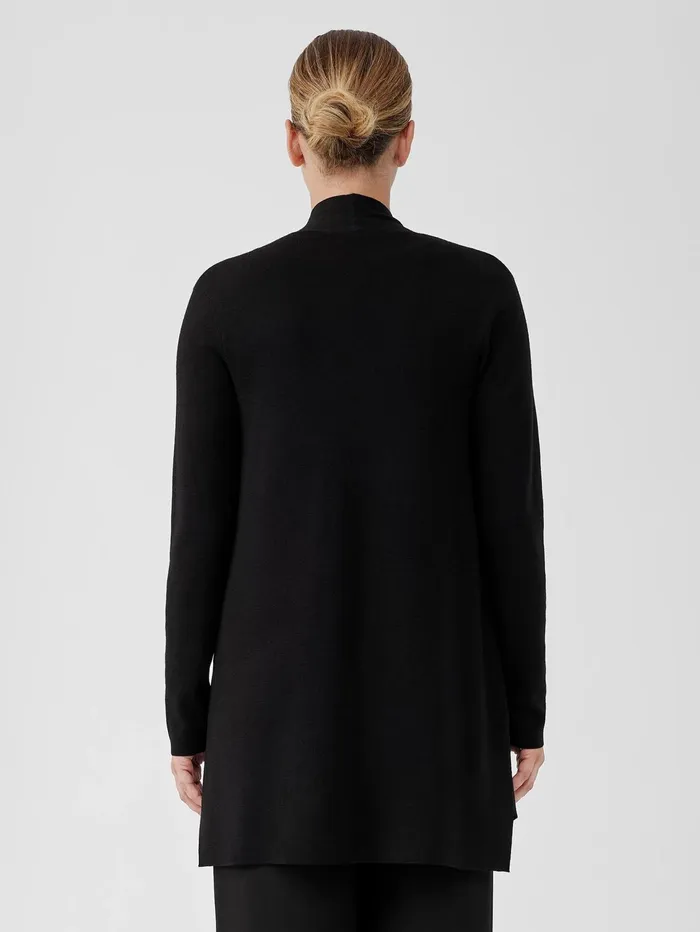 Women Eileen Fisher Sweaters and Cardigans Ultrafine Merino Long Cardigan Black
