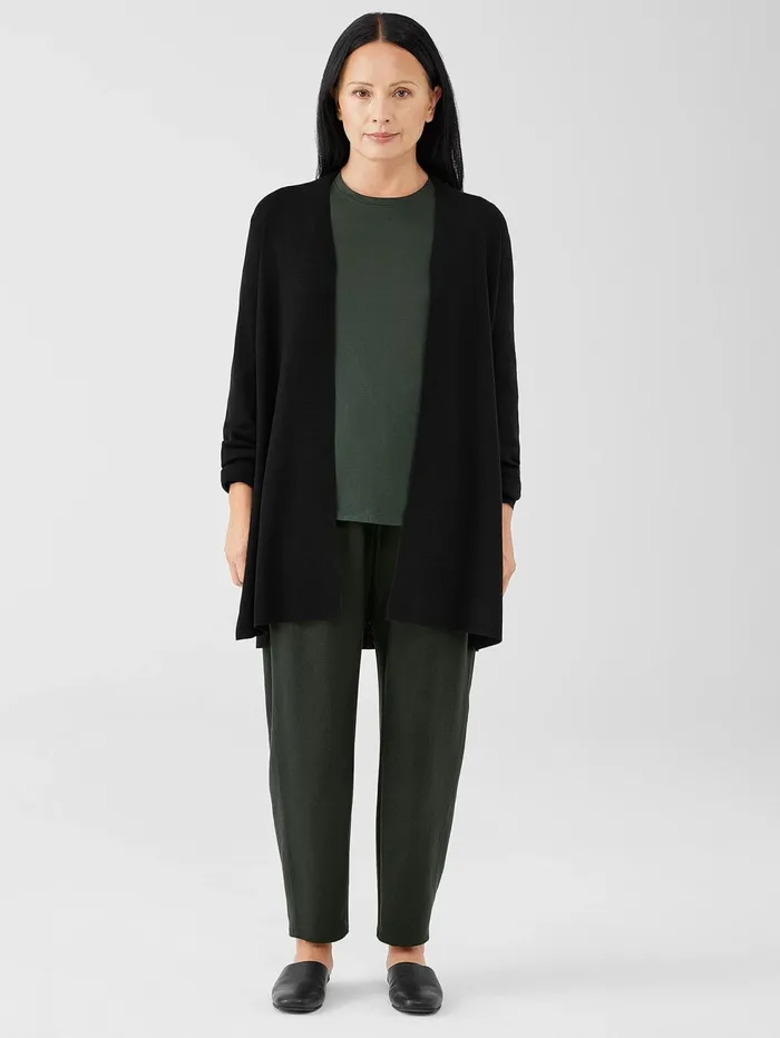 Women Eileen Fisher Sweaters and Cardigans Ultrafine Merino Long Cardigan Black