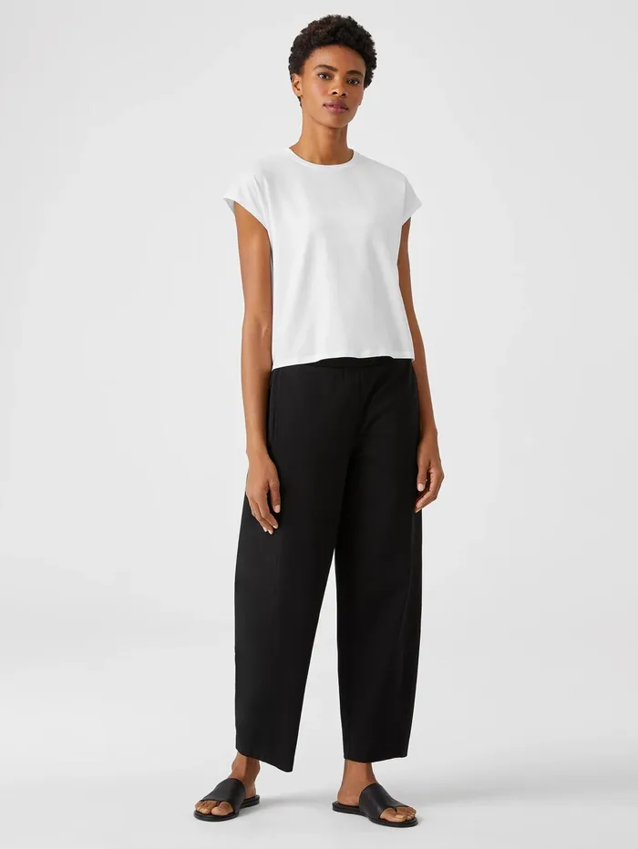 Women Eileen Fisher Tops and Tees Fine Jersey Square Top White