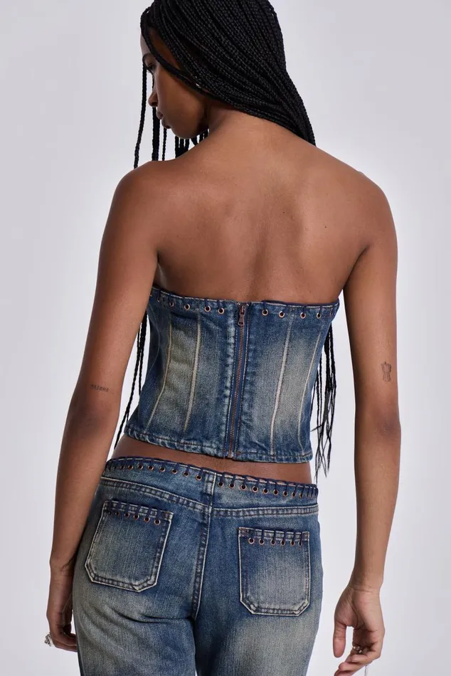 Women Elia Denim Corset Top Jaded London CoOrds