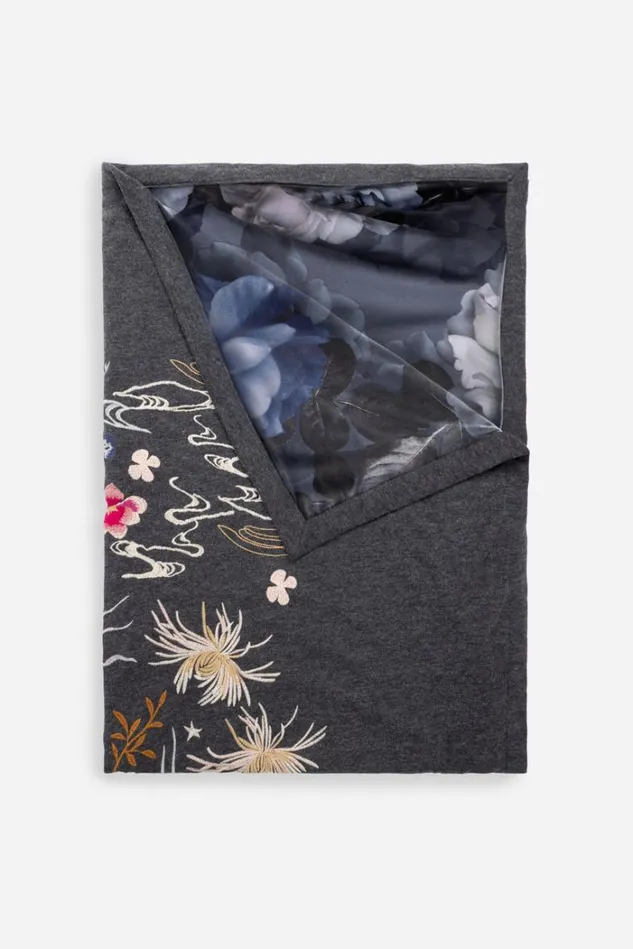 Women EMIKO THROW BLANKET Charcoal Grey Johnny Was Blankets Women EMIKO THROW BLANKET Charcoal Grey Johnny Was Blankets