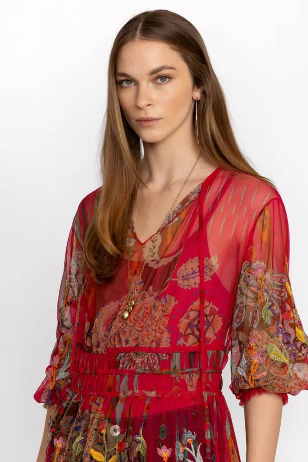 Women FEATHER LARK MESH BLOUSE Multi Johnny Was Tops Women FEATHER LARK MESH BLOUSE Multi Johnny Was Tops