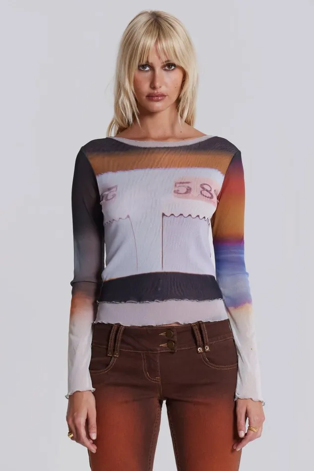Women Film Print Tee Jaded London Long Sleeve Tops