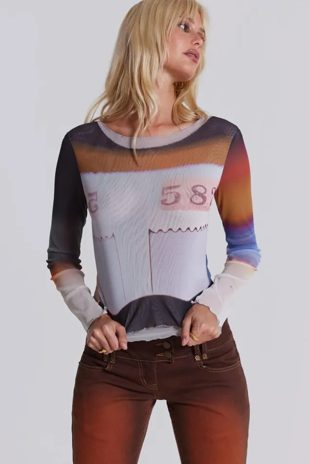 Women Film Print Tee Jaded London Long Sleeve Tops