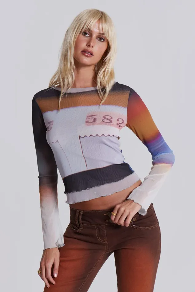 Women Film Print Tee Jaded London Long Sleeve Tops