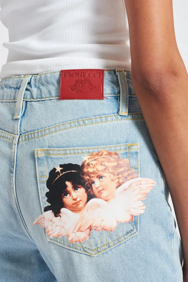 Women Fiorucci Jeans and Denim Angels Patch Flare Jeans Blue Women Fiorucci Jeans and Denim Angels Patch Flare Jeans Blue