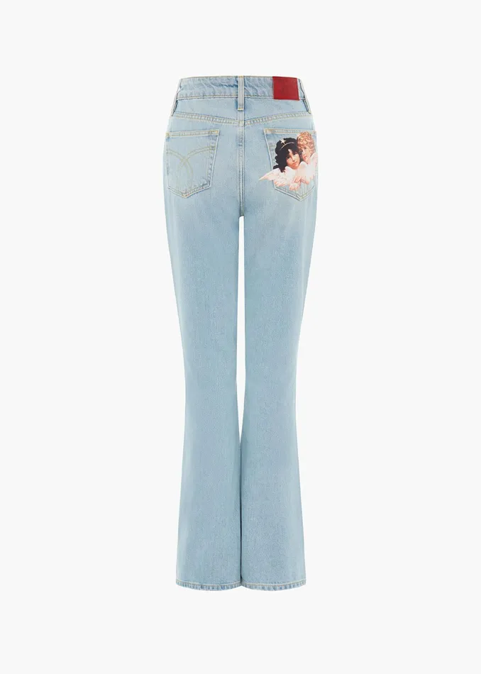 Women Fiorucci Jeans and Denim Angels Patch Flare Jeans Blue Women Fiorucci Jeans and Denim Angels Patch Flare Jeans Blue