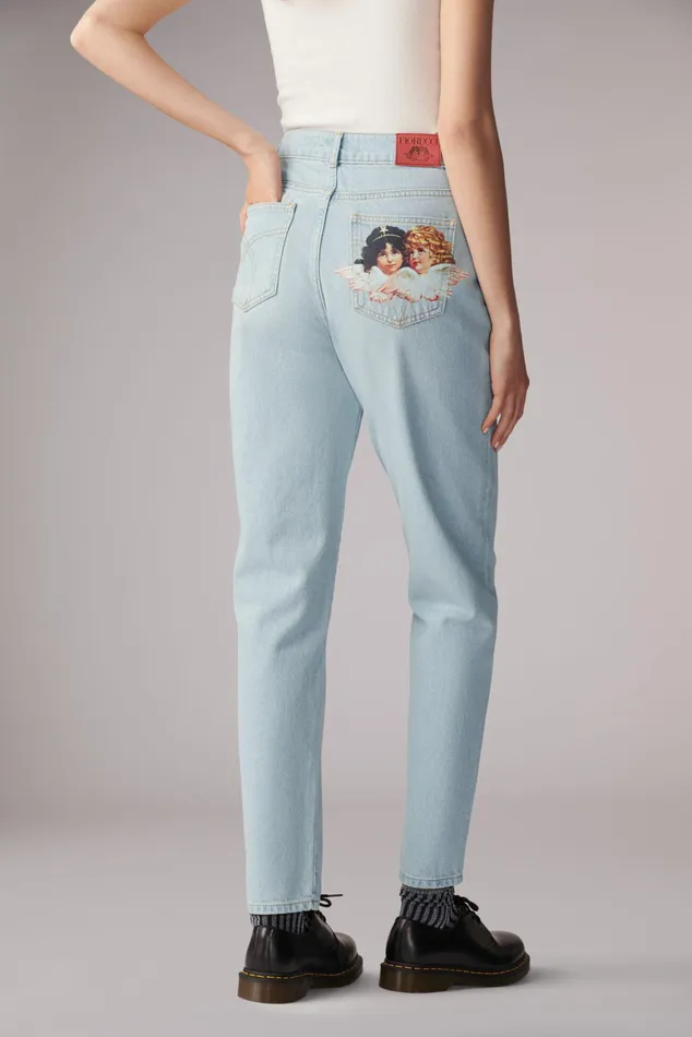 Women Fiorucci Jeans and Denim Angels Patch Tara Jeans Light Vintage Women Fiorucci Jeans and Denim Angels Patch Tara Jeans Light Vintage