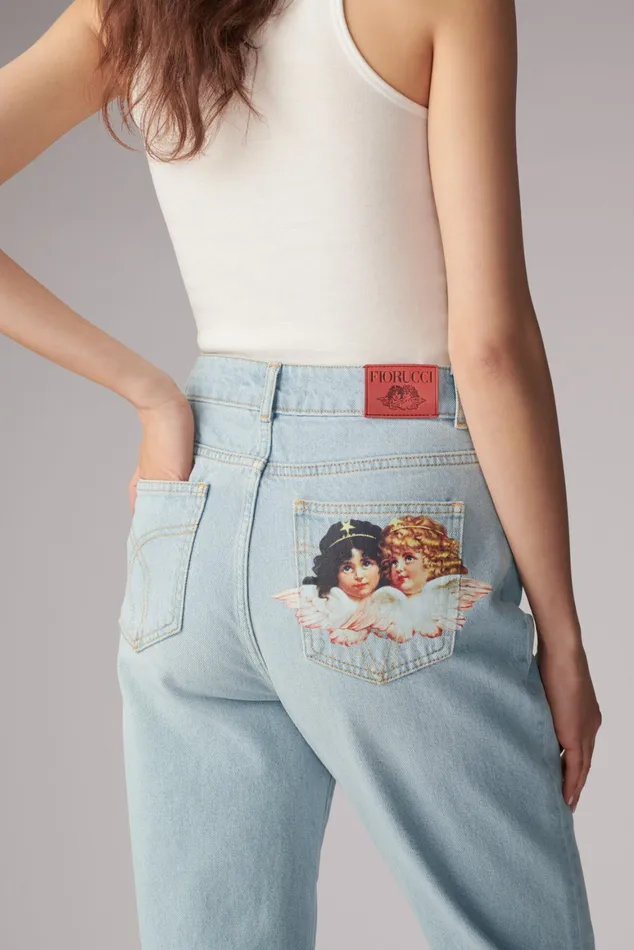 Women Fiorucci Jeans and Denim Angels Patch Tara Jeans Light Vintage Women Fiorucci Jeans and Denim Angels Patch Tara Jeans Light Vintage