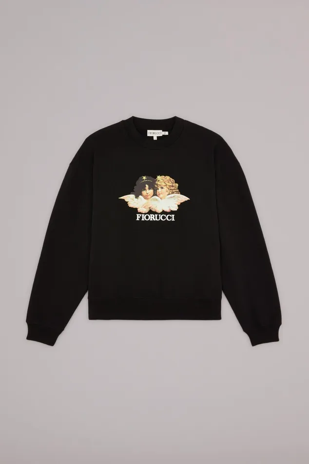 Women Fiorucci Sweatshirts and Hoodies Angels Sweatshirt Black