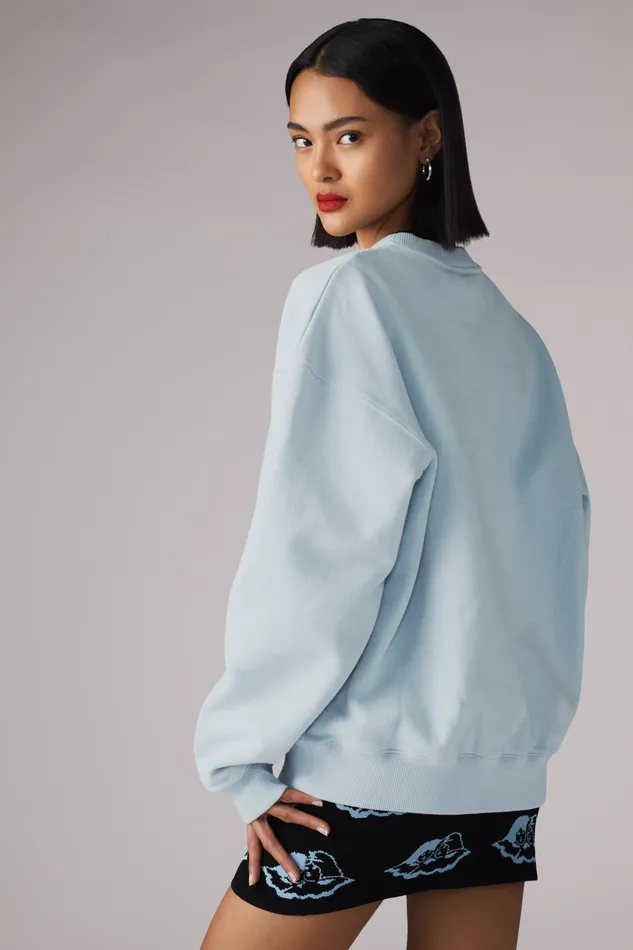 Women Fiorucci Sweatshirts and Hoodies Angels Sweatshirt Blue Women Fiorucci Sweatshirts and Hoodies Angels Sweatshirt Blue