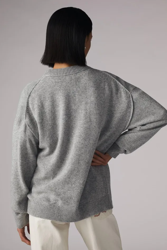 Women Fiorucci Sweatshirts and Hoodies Milano Angels Knit Jumper Grey
