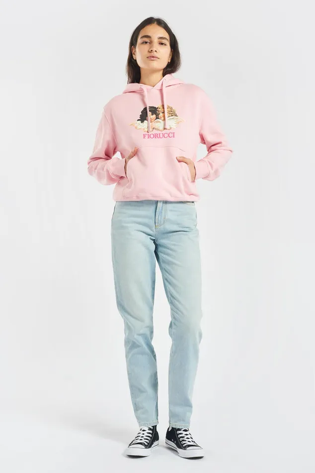 Women Fiorucci Sweatshirts and Hoodies Vintage Angels Hoodie Dusty Pink Women Fiorucci Sweatshirts and Hoodies Vintage Angels Hoodie Dusty Pink