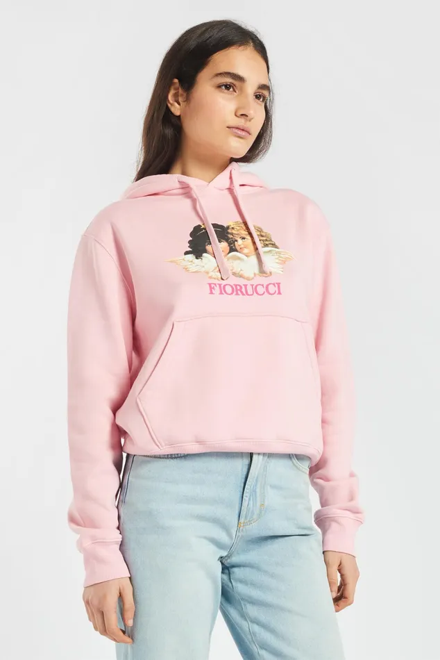 Women Fiorucci Sweatshirts and Hoodies Vintage Angels Hoodie Dusty Pink Women Fiorucci Sweatshirts and Hoodies Vintage Angels Hoodie Dusty Pink