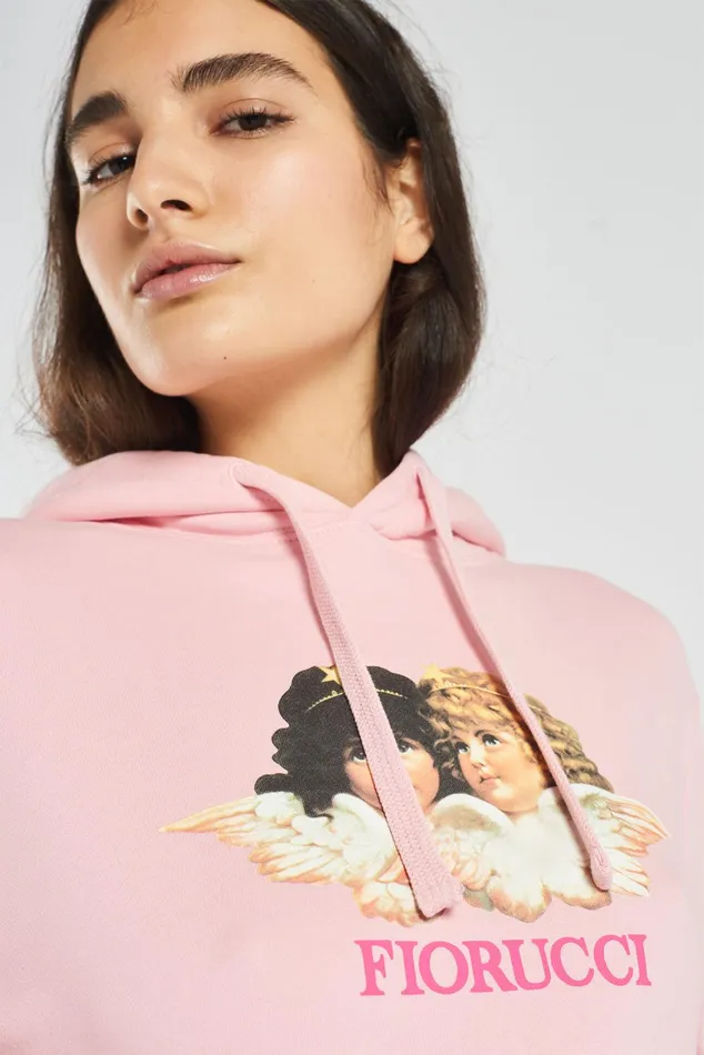 Women Fiorucci Sweatshirts and Hoodies Vintage Angels Hoodie Dusty Pink Women Fiorucci Sweatshirts and Hoodies Vintage Angels Hoodie Dusty Pink