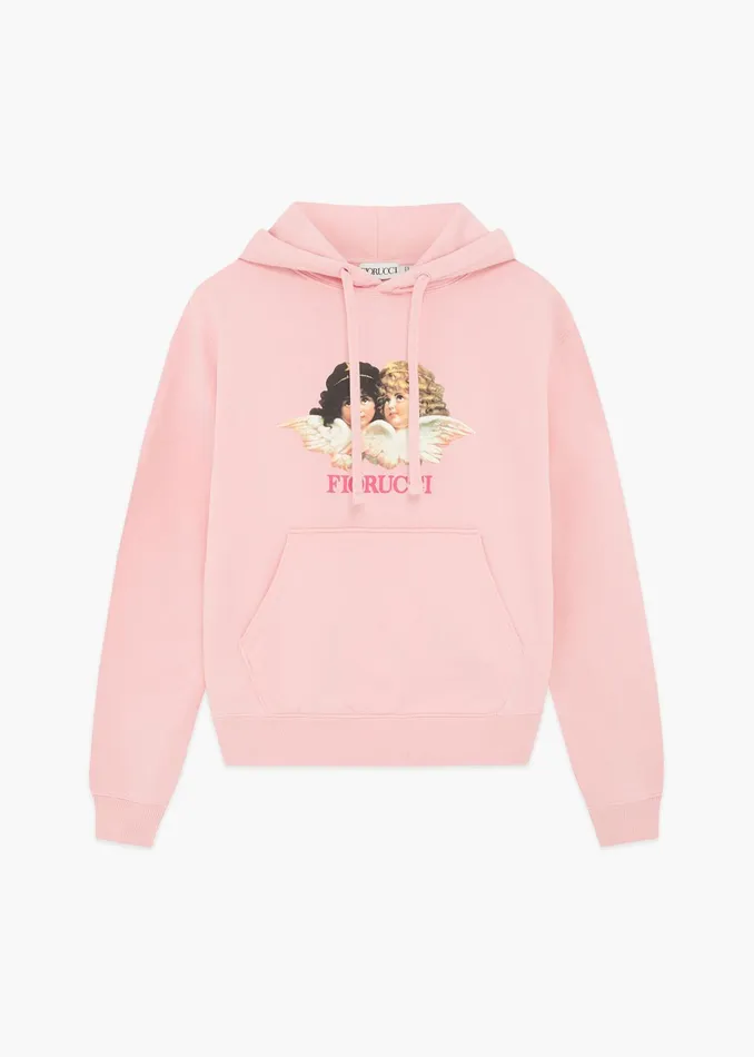 Women Fiorucci Sweatshirts and Hoodies Vintage Angels Hoodie Dusty Pink Women Fiorucci Sweatshirts and Hoodies Vintage Angels Hoodie Dusty Pink