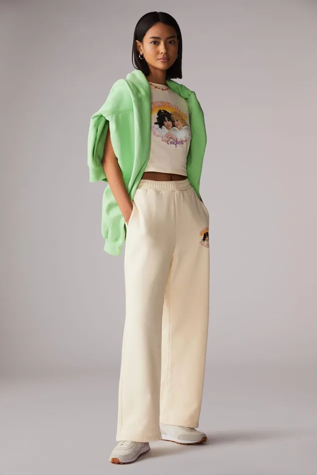 Women Fiorucci TShirts and Tops Angels Jeans Logo Baby TShirt Cream Women Fiorucci TShirts and Tops Angels Jeans Logo Baby TShirt Cream