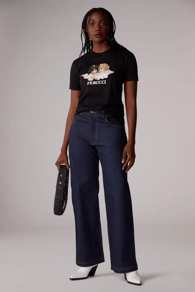 Women Fiorucci TShirts and Tops Angels TShirt Black Women Fiorucci TShirts and Tops Angels TShirt Black