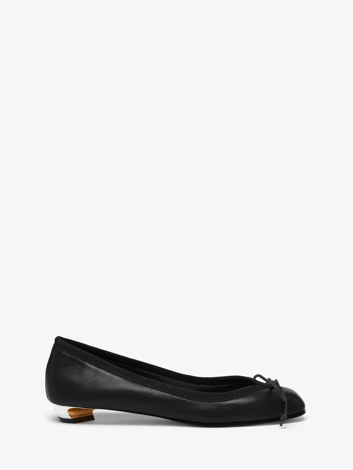 Women Flat Shoes Alexander McQueen Armadillo Ballet Flat Blacksilvergold