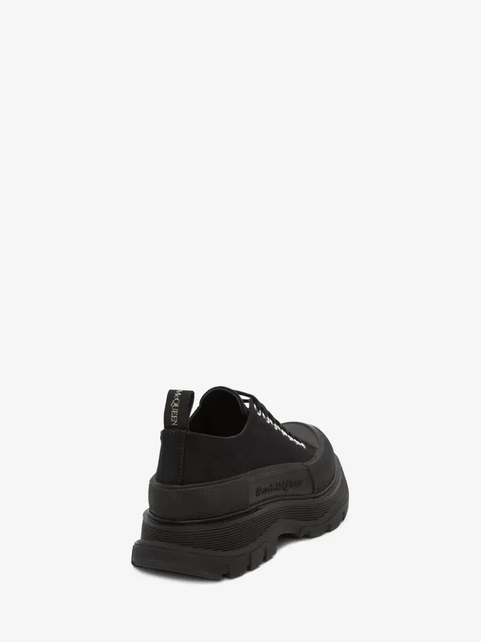Women Flat Shoes Alexander McQueen Tread Slick Lace Up Black