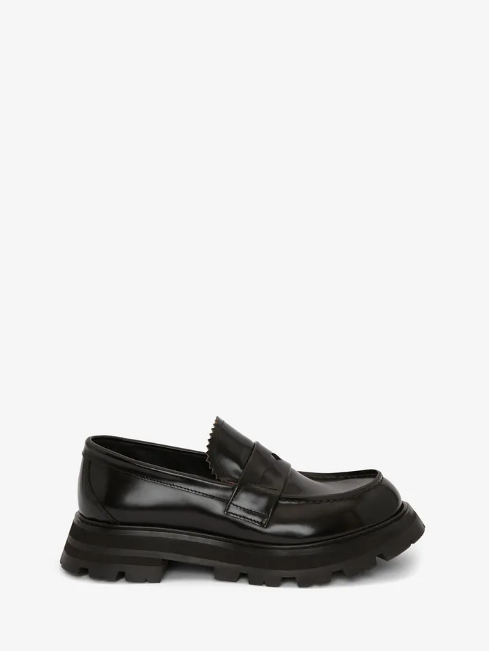 Women Flat Shoes Alexander McQueen Wander Loafer Black