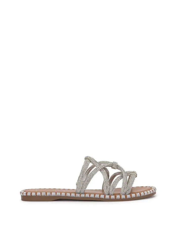 Women Flats Jessica Simpson Briellea Embellished Sandal In Silver