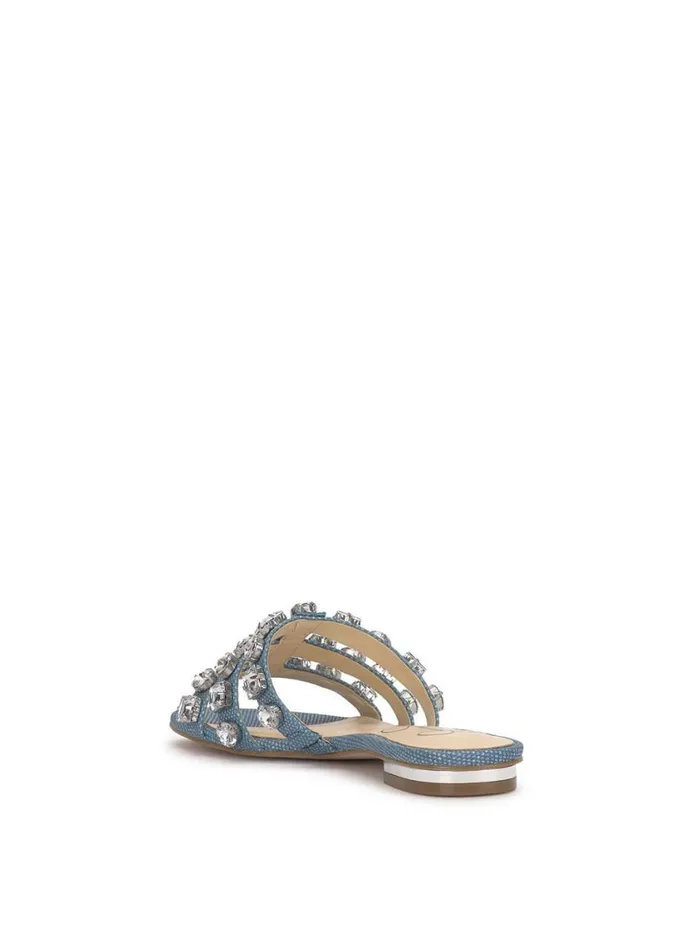 Women Flats Jessica Simpson Detta Sandal In Blue Denim