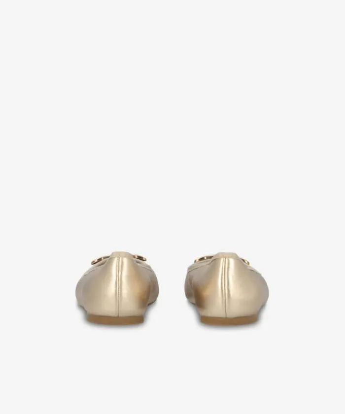 Women Flats Pinko Laminated Leather Ballerinas With Removable Ribbons Light Gold Women Flats Pinko Laminated Leather Ballerinas With Removable Ribbons Light Gold