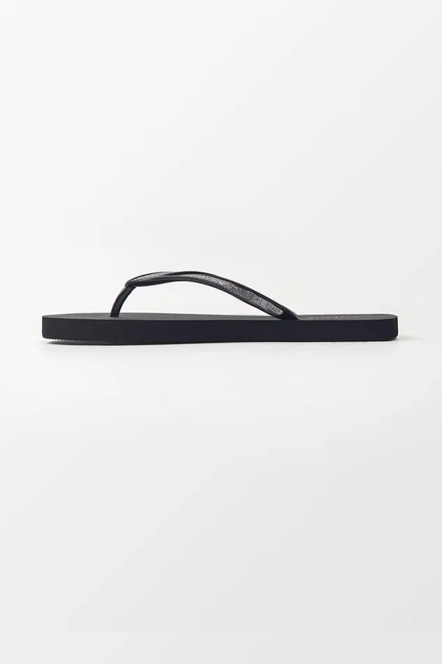 Women Flip Flops Cupshe Noire Minimalist Flip Flops Black