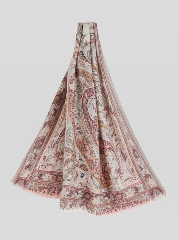 Women Floral Paisley Cashmere And Silk Scarf Etro Scarves And Silk