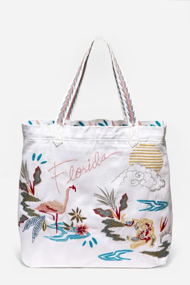 Women Florida Everyday Tote White Johnny Was Handbags