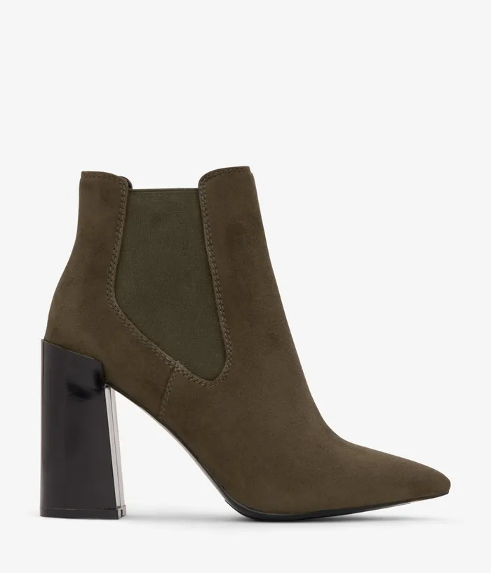 Women Fran Vegan High Heeled Chelsea Boots Olive Matt and Nat Boots