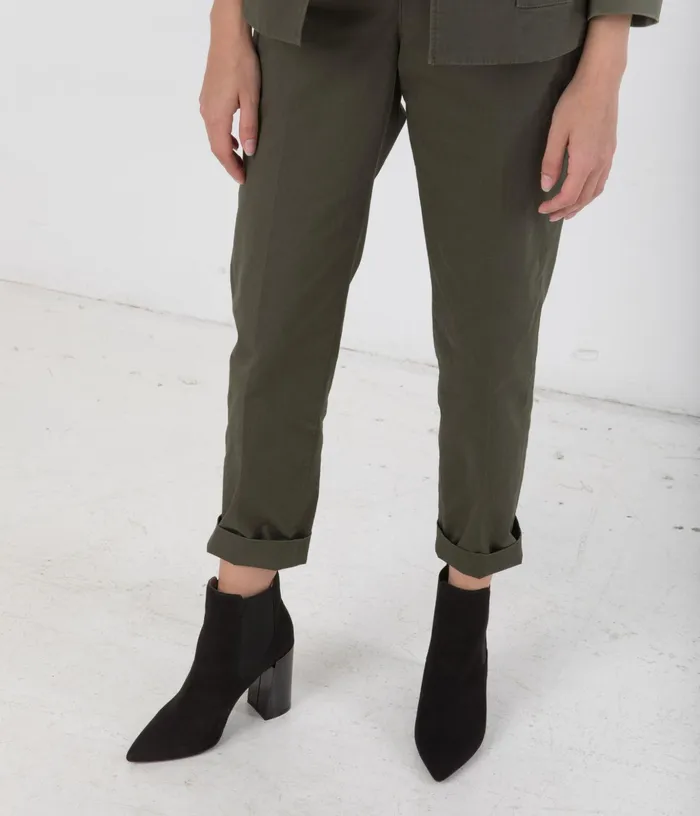 Women Fran Vegan High Heeled Chelsea Boots Olive Matt and Nat Boots