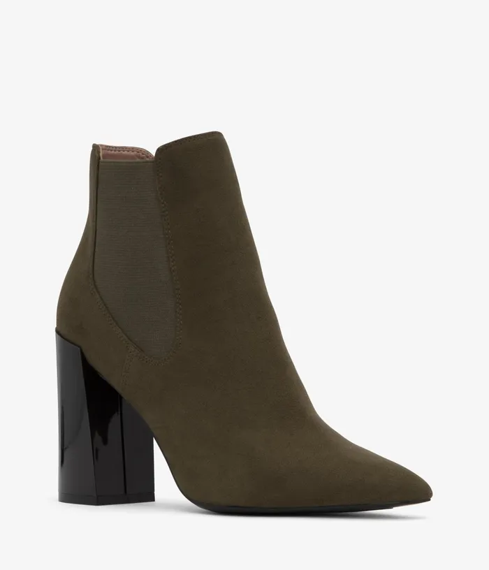 Women Fran Vegan High Heeled Chelsea Boots Olive Matt and Nat Boots
