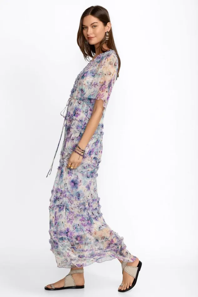 Women GLINDA SILK MAXI DRESS Glinda Johnny Was Dresses