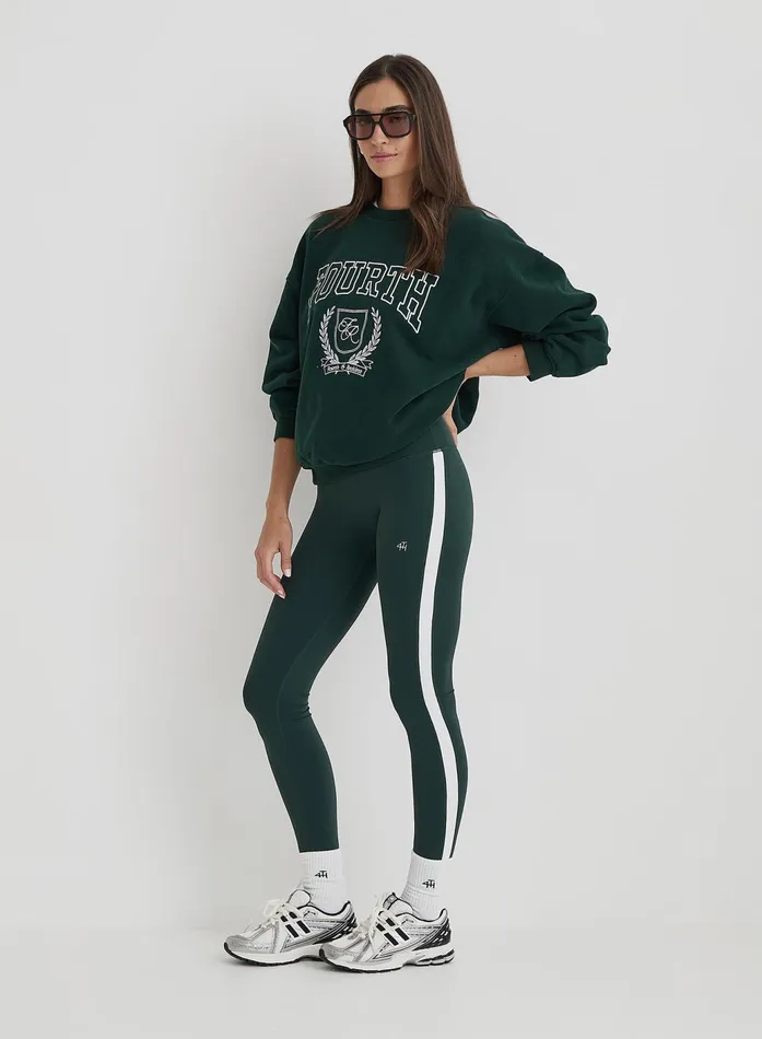 Women Green 4th Branded Contrast Stripe Legging Abby 4th and Reckless Athleisure Women Green 4th Branded Contrast Stripe Legging Abby 4th and Reckless Athleisure