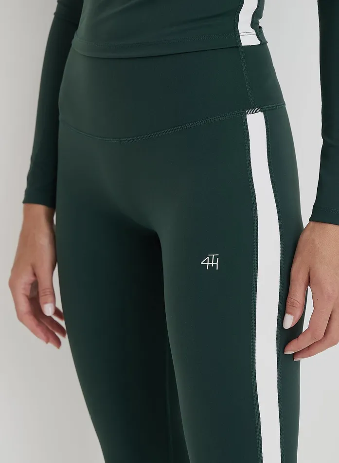 Women Green 4th Branded Contrast Stripe Legging Abby 4th and Reckless Athleisure